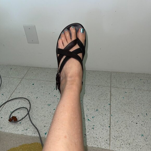 Emozioni Womens Sandals Size 40 Brown Leather Designer Gladiator Italy - Picture 13 of 13